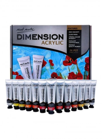 36-Piece Dimension Acrylic Paint Set Multicolour