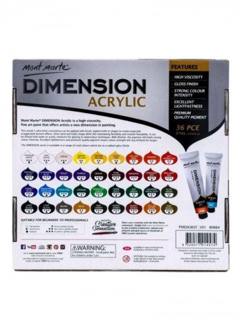 36-Piece Dimension Acrylic Paint Set Multicolour