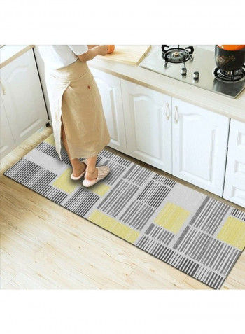 Printed Living Room Floor Rug White/Black/Yellow 140x200cm