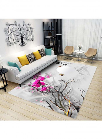 Simple Flower Printed Carpet Multicolour 140x200cm