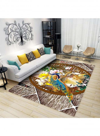 Soft Rectangle Printed Carpet Multicolour 140x200cm