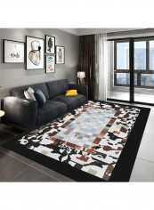 Nordic Style Colorblock Pattern Soft Anti-Skid Rug Multicolour 140x200cm