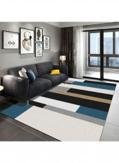 Colourblock Pattern Rug Multicolour 140x200cm
