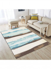 Printed Bedside Rug Off White/Blue/Brown 140x200cm