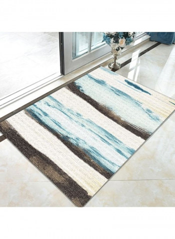 Printed Bedside Rug Off White/Blue/Brown 140x200cm