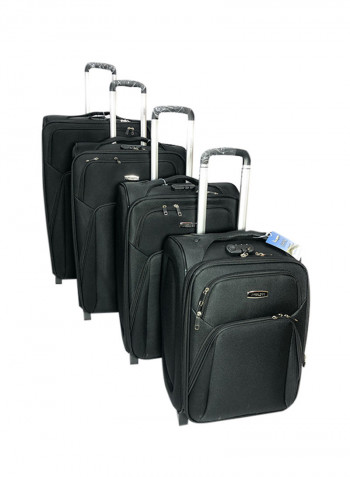 4 Piece Luggage Trolley Set Black