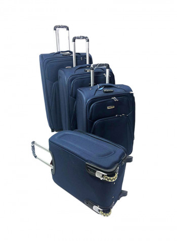 4 Piece Luggage Trolley Set Blue