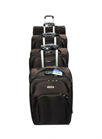 4 Piece Luggage Trolley Set Coffee