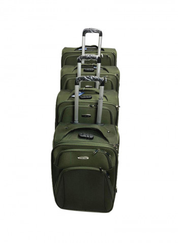 4 Piece Luggage Trolley Set Green