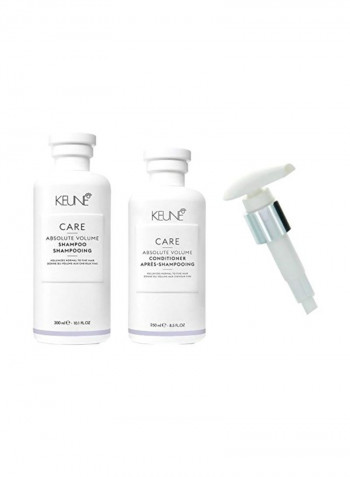 3-Piece Care Absolute Volume Shampoo And Conditioner With Liter Pump Set