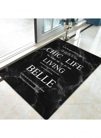 Printed Living Room Floor Rug Black/White 140x200cm