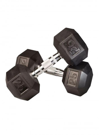 Set Of Hex Dumbbells 2x25pounds
