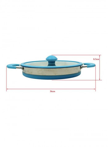 Silicone Stock Pot Blue/Silver 11x10x3inch