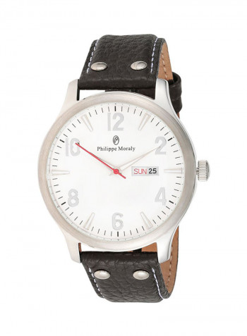 Men's Leather Analog Watch L1113WWO