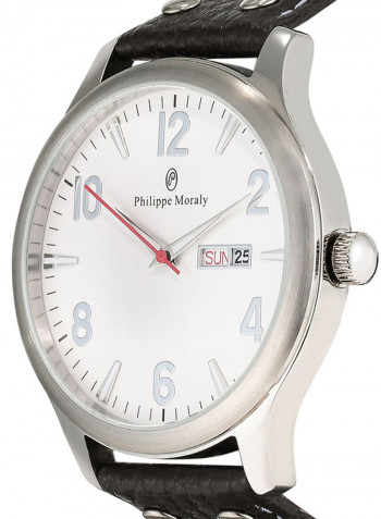 Men's Leather Analog Watch L1113WWO