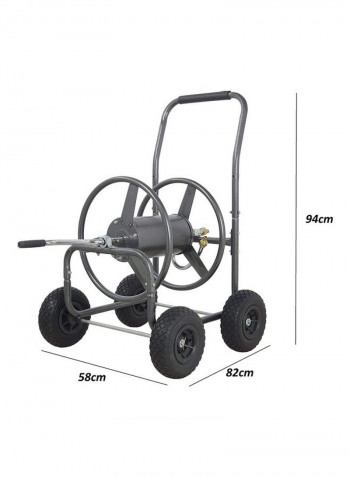 Fully Metal Hose Reel Cart Trolley Wrought 94x82x58cm