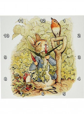Peter Rabbit In The Garden Printed Wall Clock Multicolour 10x10x0.1inch