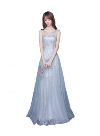 Sequin Queen Evening Dress Grey