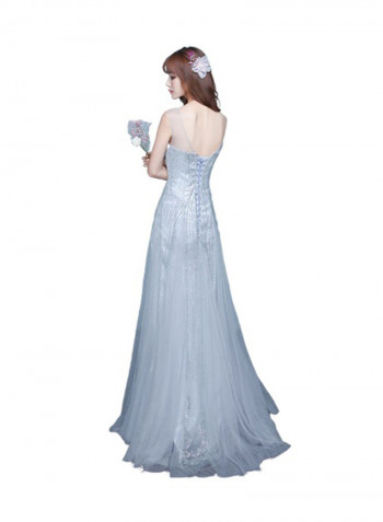 Sequin Queen Evening Dress Grey