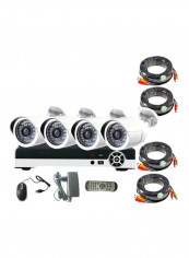 4-Piece 1.3 MP CCTV Home Security Bullet Camera Kit White/Black