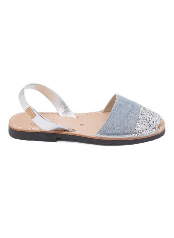 Sling Back Sandals Denim (Vaquero1Silver)