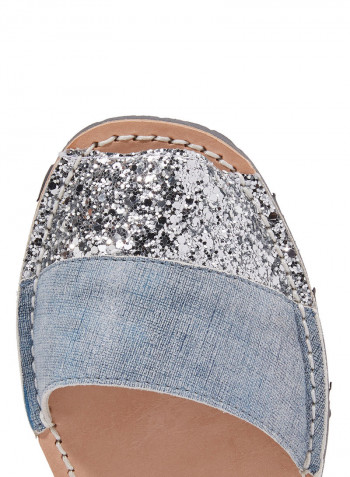 Sling Back Sandals Denim (Vaquero1Silver)