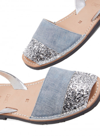 Sling Back Sandals Denim (Vaquero1Silver)