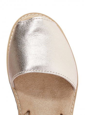 1056 2 H Madona Sling Back Sandals Gold/Silver