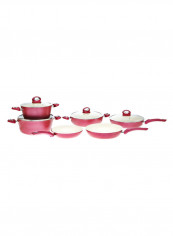 Ceramic Aluminum Non-Stick 10-Piece Cookware Set PINK standardStandard
