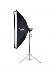 Raja Strip Softbox With Grid 30x140centimeter Black/Silver