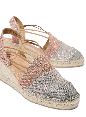 Tours S Shimmery Espadrile Wedges Multicolour