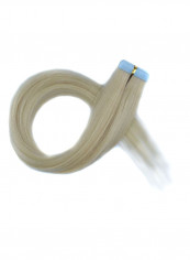 Double-Sided Gel Human Hair Extension Blonde 50centimeter