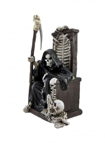 Grim Reaper On Throne With Undead Skeleton Pet Statue SG_B00BYFG5CC_US