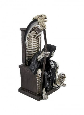 Grim Reaper On Throne With Undead Skeleton Pet Statue SG_B00BYFG5CC_US