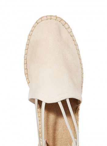 Tremp Elastic Strap Wedge Sandals Beige