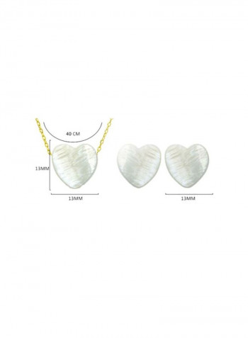 Pack Of 3 10 Karat Gold Heart Shape Mother Of Pearl Jewellery Set