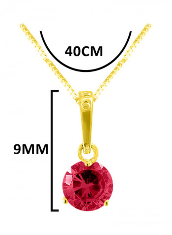 18 Karat Solid Yellow Gold Zircon Pendant Necklace
