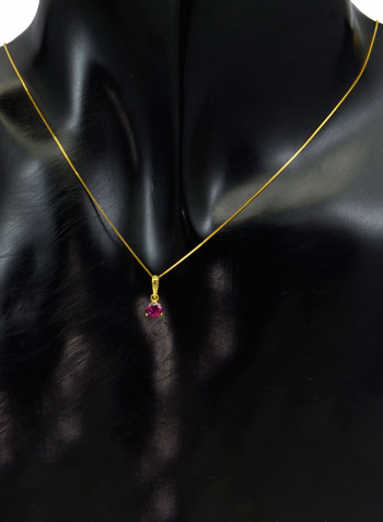 18 Karat Solid Yellow Gold Zircon Pendant Necklace