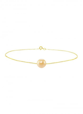 18 Karat Gold Pearl Studded Charm Bracelet