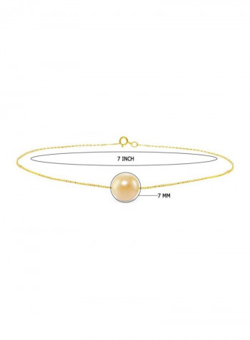 18 Karat Gold Pearl Studded Charm Bracelet