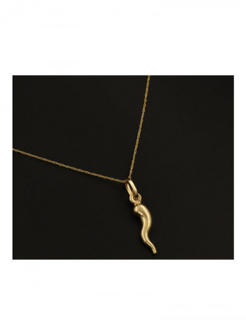 18K Real Gold Horn Necklace