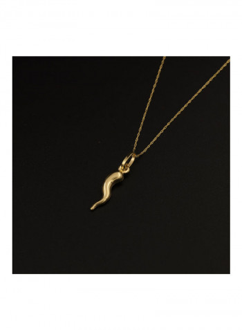 18K Real Gold Horn Necklace