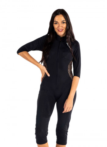 UV Protective One Piece Black/Gold