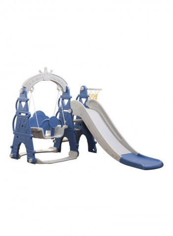 3-In-1 Swing And Slide With Basketball Hoop Indoor Game 100x50x50cm