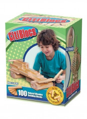 100-Piece Natural Wooden Blocks