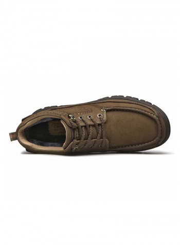 Stitch Detailed Ankle Boots Khaki