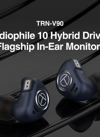 V90 In-Ear HiFi Sports Earphones Earplug Headset Blue