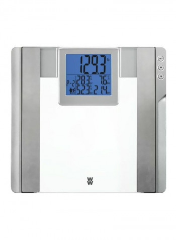 Digital Weighing Scale Silver/Clear/Blue 13x12.2x1.1inch