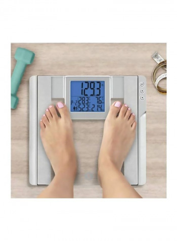 Digital Weighing Scale Silver/Clear/Blue 13x12.2x1.1inch