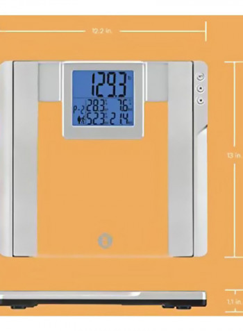 Digital Weighing Scale Silver/Clear/Blue 13x12.2x1.1inch